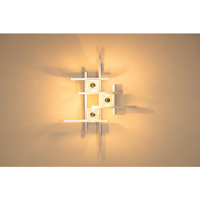 1970s Wall Lamps in Aluminum by Gaetano Sciolari, Italy, 1970s, Set of 2 For Sale - Image 5 of 18