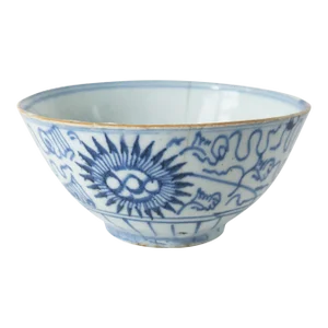 20th Century Chinese Blue and White Provincial Porcelain Bowl