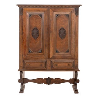 Renaissance Revival Walnut Linen Press For Sale