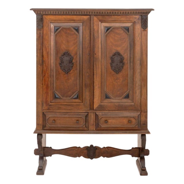 Renaissance Revival Walnut Linen Press For Sale