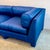 Textile 1980s Art Deco Chinoiserie Style Royal Blue Allover Upholstered 3-Seater Sofa For Sale - Image 7 of 16