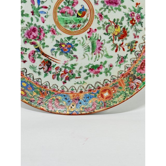 Red Large Chinese Export Famille Rose Medallion Porcelain Charger, Mid-19th Century For Sale - Image 8 of 11