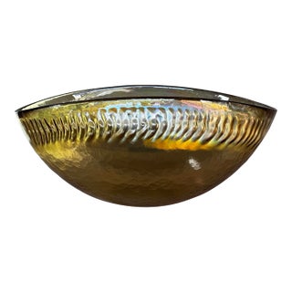 1980s Iridescent Murano Glass Bowl For Sale