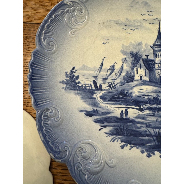 Early 19th Century German Rococo Blue and White Plates a Pair For Sale In Pittsburgh - Image 6 of 12