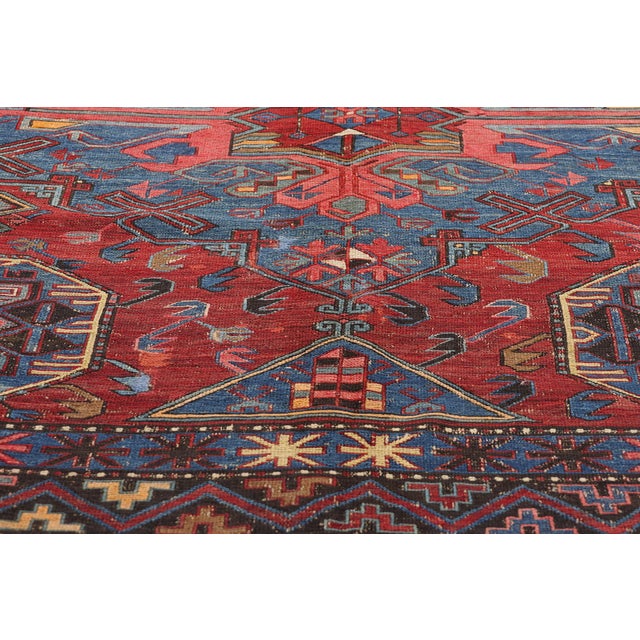 Late 19th Century Antique Caucasian Soumak Rug - 08'06 X 11'05 For Sale - Image 5 of 9
