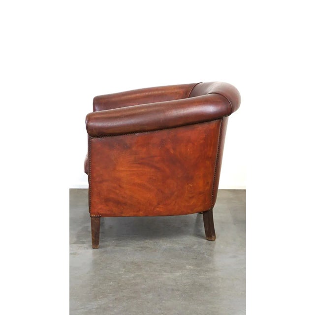 Sheepskin Leather Club Chair For Sale - Image 5 of 11