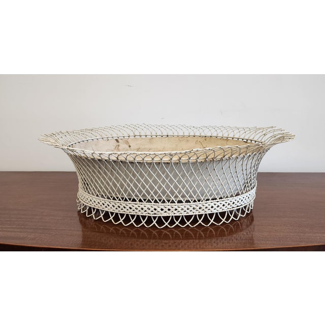 Shabby Chic Antique 19th C. French Oval Wire Garden Basket or Planter For Sale - Image 3 of 18