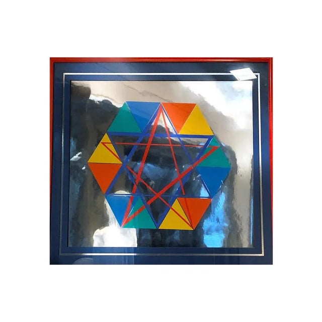 Yaacov Agam, Star of David, 1979, Screen Print, Framed For Sale - Image 6 of 6