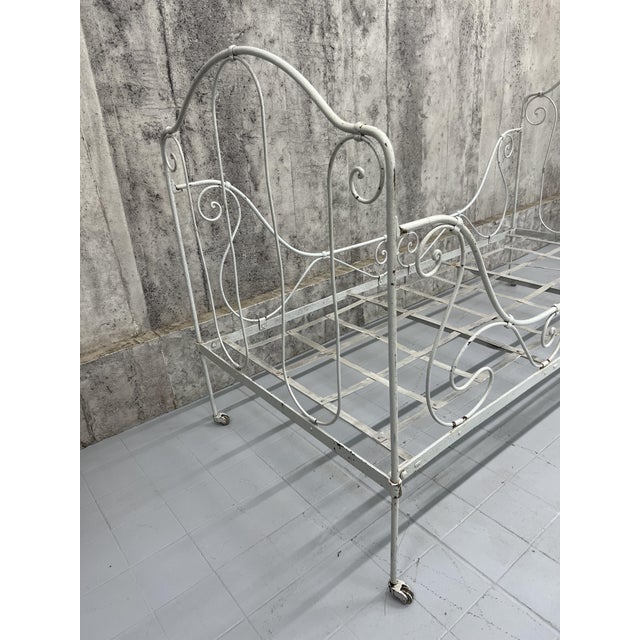 French Wrought Iron Daybed, 1890s For Sale - Image 7 of 9