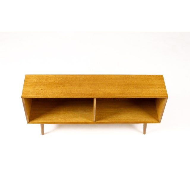Danish Modern / Mid Century White Oak Low Bookcase / Lp Storage