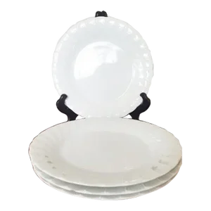 1970s Sheffield Bone White Porcelain China Swirl Pattern Plates - Set of 4