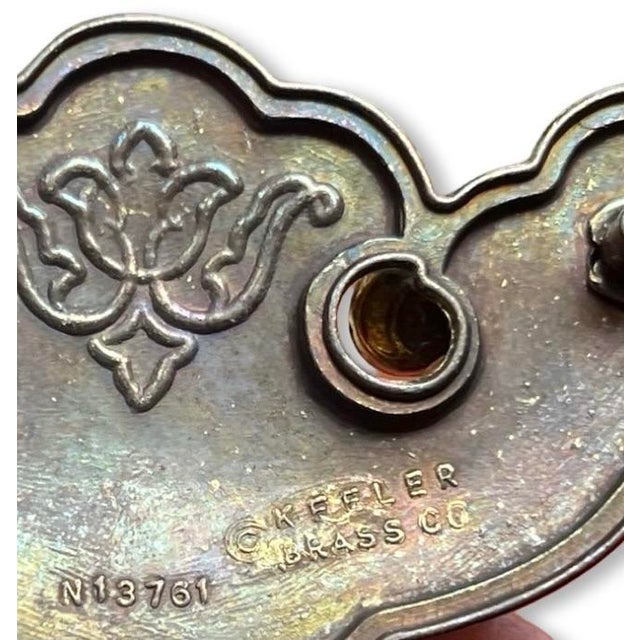 Chippendale Vintage Keeler Brass Company Brass Dresser Pulls Handles N-15176 (2pieces) and N-13751 (2pieces) For Sale - Image 3 of 12