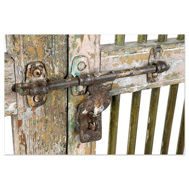 Wood Indian Door in Solid Wood and Patinated Iron For Sale - Image 7 of 9