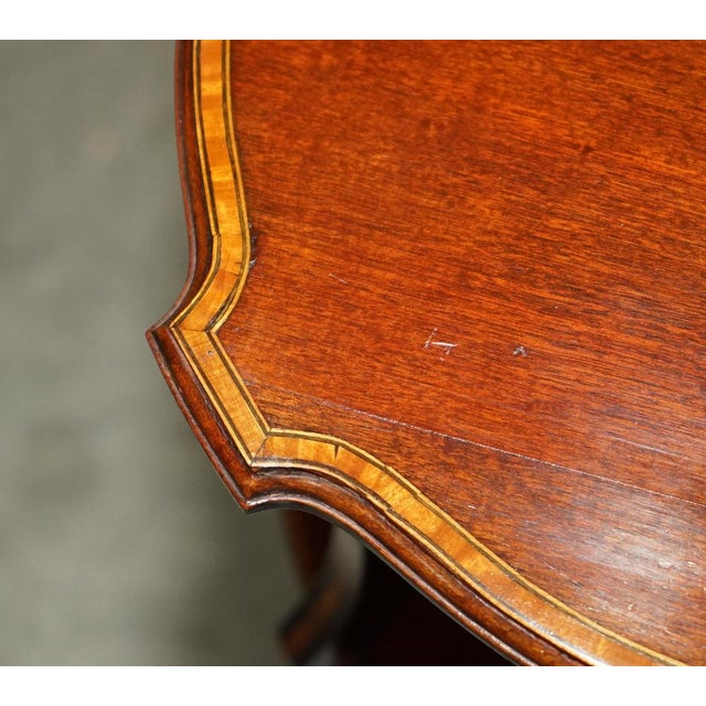 Late 19th Century Antique Sheraton Revival Hardwood Side Table, 1880 For Sale - Image 5 of 14