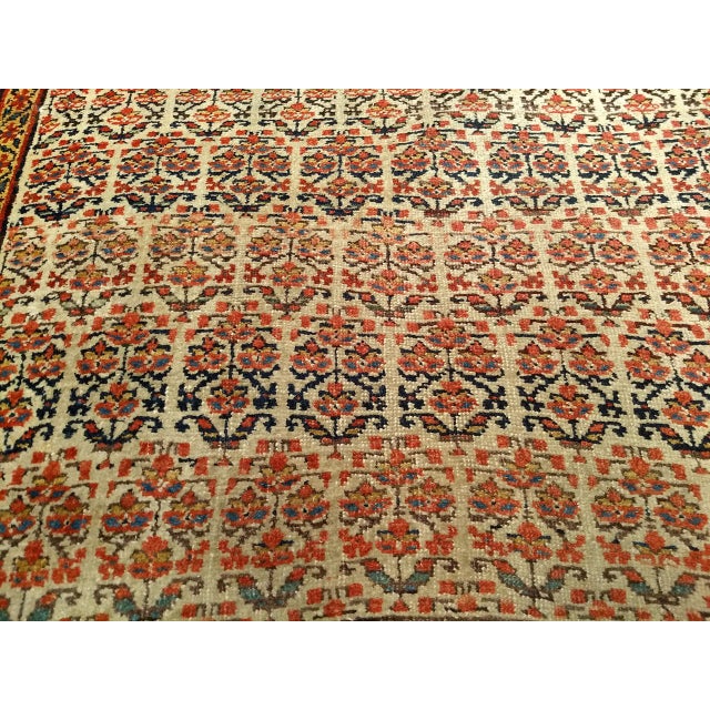 19th Century Persian Bidjar Wide Runner, Hand-Knotted Wool, Allover Paisley Pattern, Ivory & Navy, 4x14 For Sale - Image 17 of 18