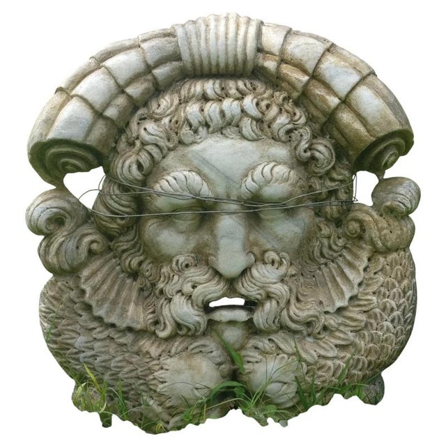 Unknown, Neptune Mask, 19th Century, Marble For Sale - Image 6 of 6