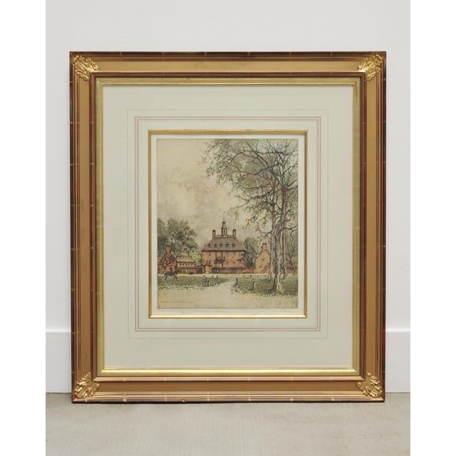 Traditional Set of 3 Josef Eidenberger Williamsburg Architectural Etchings 1977 For Sale - Image 3 of 18