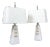 Pair of Alabaster White and Beige Pyramid Modern Art Deco Table Lamps For Sale