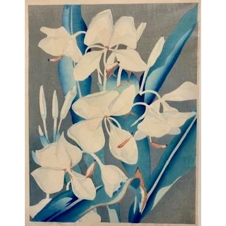 Hawaiian Artwork-"White Ginger" by Shirley Russell 1936 For Sale