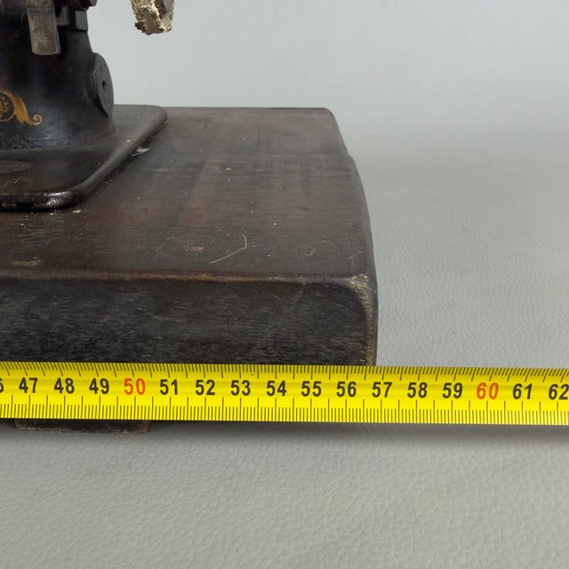 Antique Wertheim Sewing Machine with Movable Wooden Lid, 1900s For Sale - Image 10 of 13