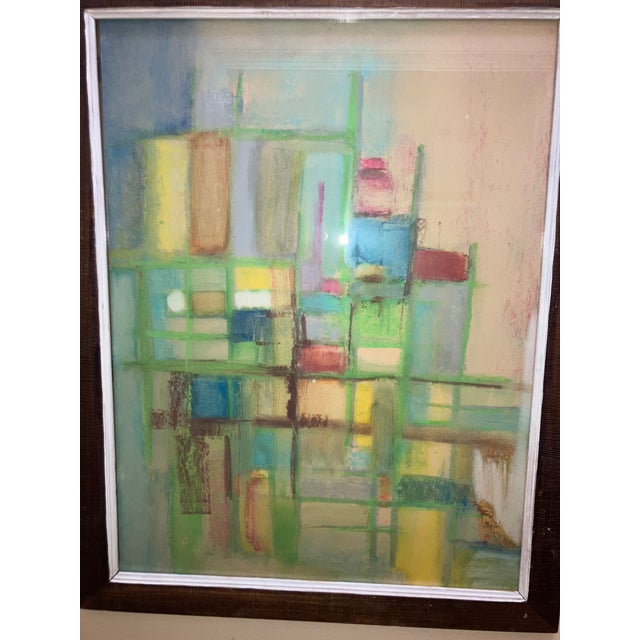 Fabulous mid-century, abstract painting. I believe it is done in oil and or gouache. It is painted on illustration board....