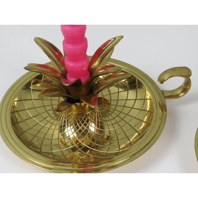 Mid-Century Pineapple Candleholders in Lacquered Brass, 1970s, Set of 2 For Sale - Image 10 of 12