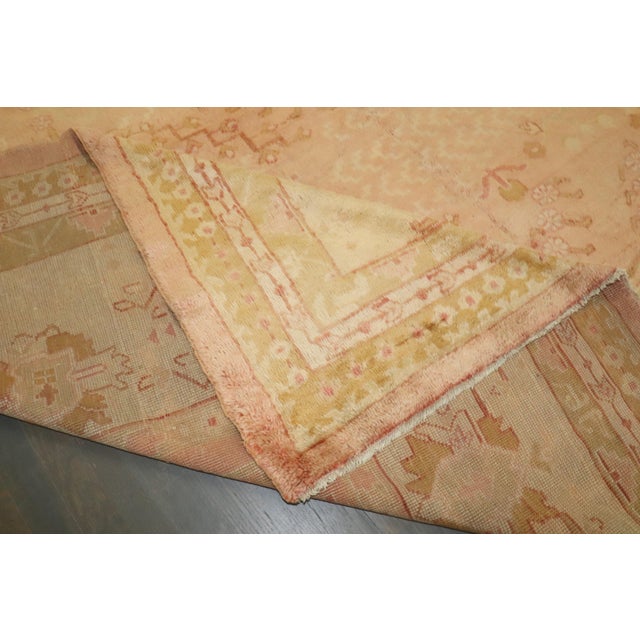 Zabihi Collection Oversize Pink Gold Large Antique Turkish Oushak Rug - 14'11" x 17'2" For Sale - Image 4 of 7