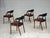 1960s, Danish design by Kai Kristensen. Set of 4 armchairs, model 31. Original black leather with patin. Solid teak wood...