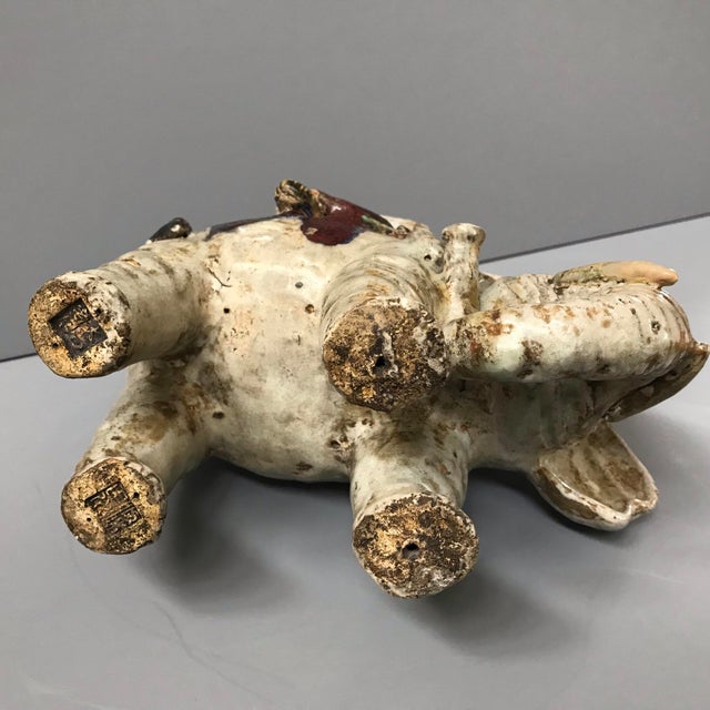 Early 1900s Antique Shiwan Lohan on an Elephant For Sale - Image 10 of 12