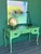 1970's Solid built queen Anne style desk of three drawers with dovetail joints This desk is refinished in light green...