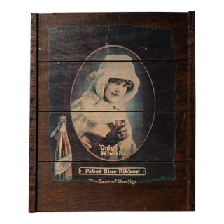 Vintage Pabst Blue Ribbon Advertising Panel For Sale