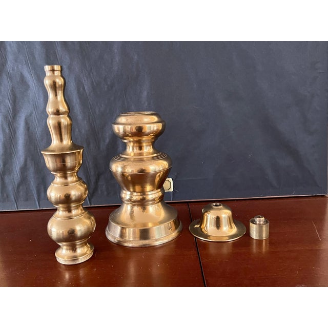 Metal Tall Brass Candle Stick - Church / Altar / Mantle For Sale - Image 7 of 7