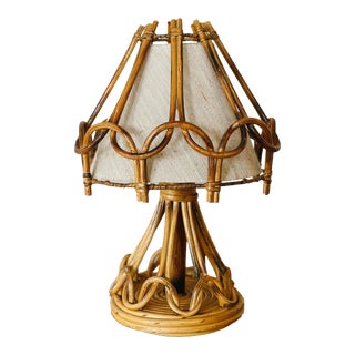1950s Rattan Lamp, French For Sale
