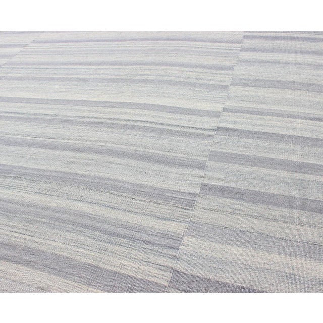 2010s Large Kilim in Variegated Striped With Modern Design 9'10 X 13'2 For Sale - Image 5 of 11