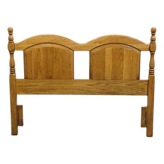 Broyhill Premier Early American Country Style Solid Oak Queen Size Headboard 6510-56 For Sale