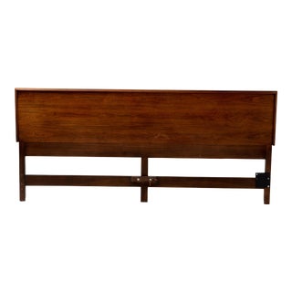 1960s Mid Century Modern King Size Walnut Headboard For Sale