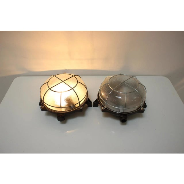 Industrial Vintage Industrial Ceiling Lamp, 1960s, Set of 2 For Sale - Image 3 of 9
