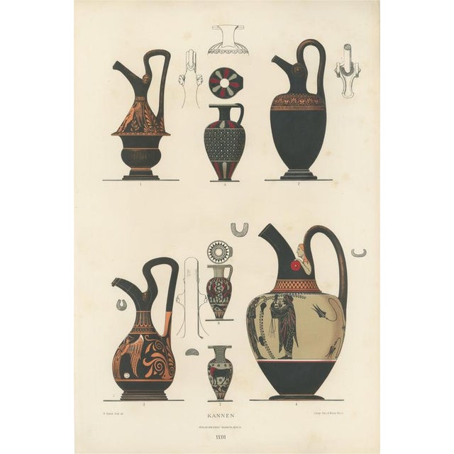 Albert Genick, Greek Jugs with Classical & Winged Figures, 1883, Lithograph For Sale - Image 12 of 12