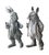 2000 - 2009 Vintage Cast Iron Gentleman Rabbit Garden Statues - Set of 2 Dapper Hare Figures (Pipe & Goblet) For Sale - Image 5 of 12