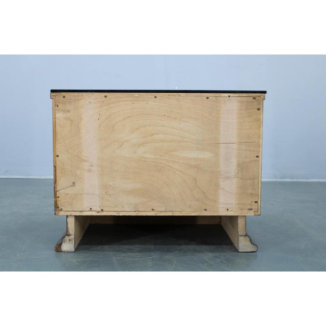 Art Deco Walnut Nightstand with Black Opaxite Glass, Czechoslovakia, 1930s For Sale - Image 11 of 18