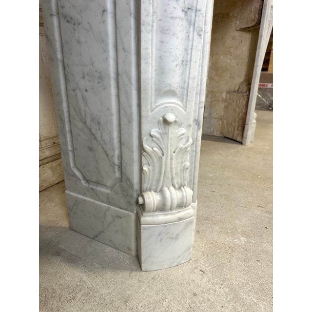 White French White Marble Fireplace, 1880 For Sale - Image 8 of 17