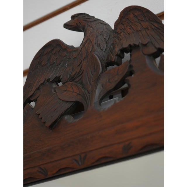 Wood Vintage Eagle Carved Frame Chippendale Mahogany Mirror For Sale - Image 7 of 10