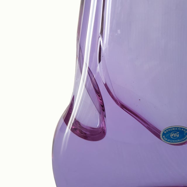 1960s 1960s Bohemian Art Glass Vase With Two Openings by Miroslav Klinger For Sale - Image 5 of 12