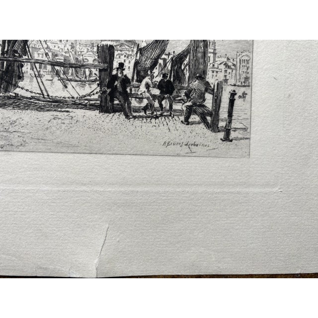 1887 Alfred-Louis Brunet-Debaines (1845–1939) etching by "View of St. Paul's Cathedral, from Bankside" from "The Portfolio."