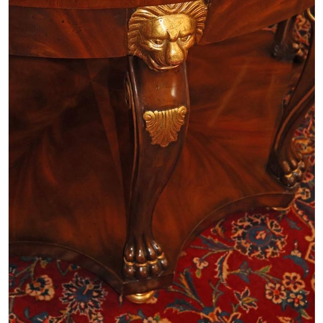 Maitland Smith Flame Mahogany Inlaid Lion Carved Center Table For Sale - Image 9 of 10
