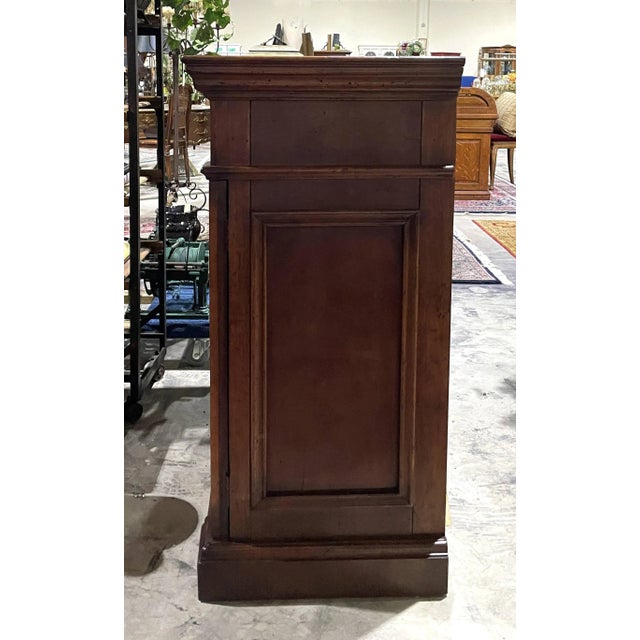 Rustic European Vintage European Inlaid Wood Wine Storage Cabinet For Sale - Image 3 of 10