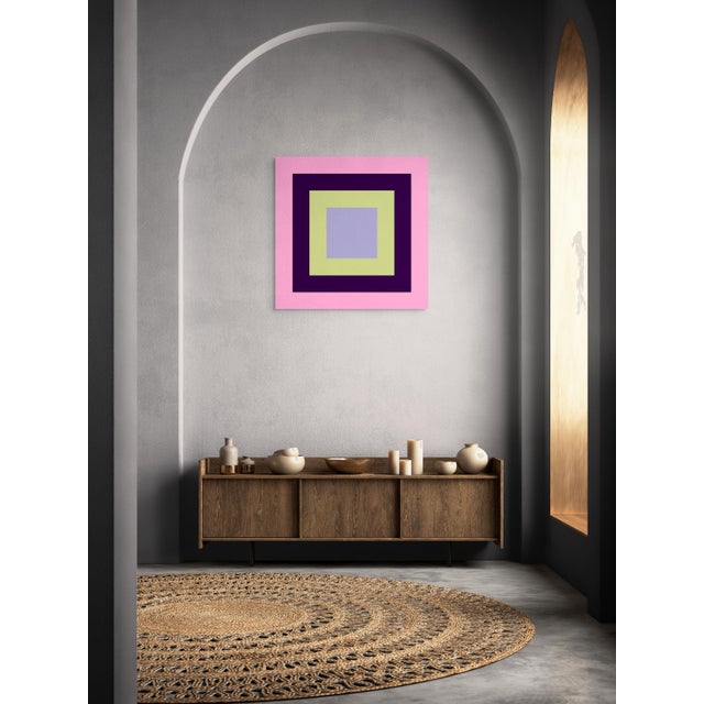 Abstract Contemporary Abstract Acrylic on Stretched Canvas "Color Orb October" by Brent Hallard For Sale - Image 3 of 4