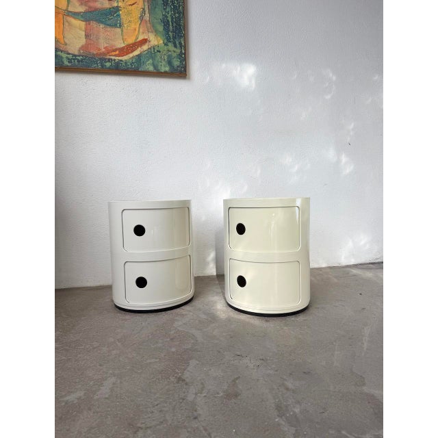 Ivory Bedside Tables by Castelli for Kartell, 1970s, Set of 2 For Sale - Image 8 of 18