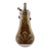 Antique 19th-Century Copper and Brass Powder Flask With Embossed Shell Motif, Civil War Era Firearm and Militaria Collectible For Sale