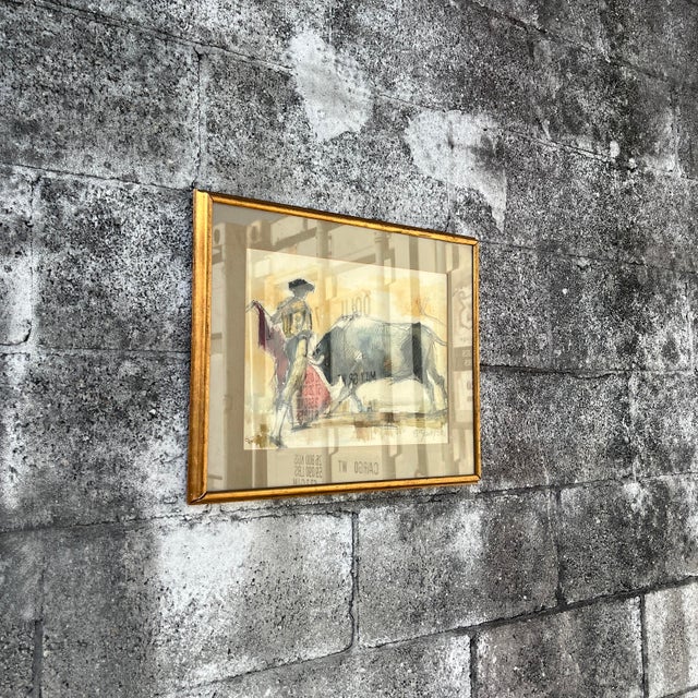 Original Mid-Century Watercolor and Ink Drawing Framed and Signed by the Artist. For Sale - Image 15 of 17
